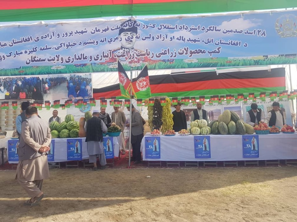 د هېواد د خپلواکۍ د سلمې کلیزې په ویاړ په سمنګان ولایت کې د کرنیزو توکو نندارتون جوړ شو.