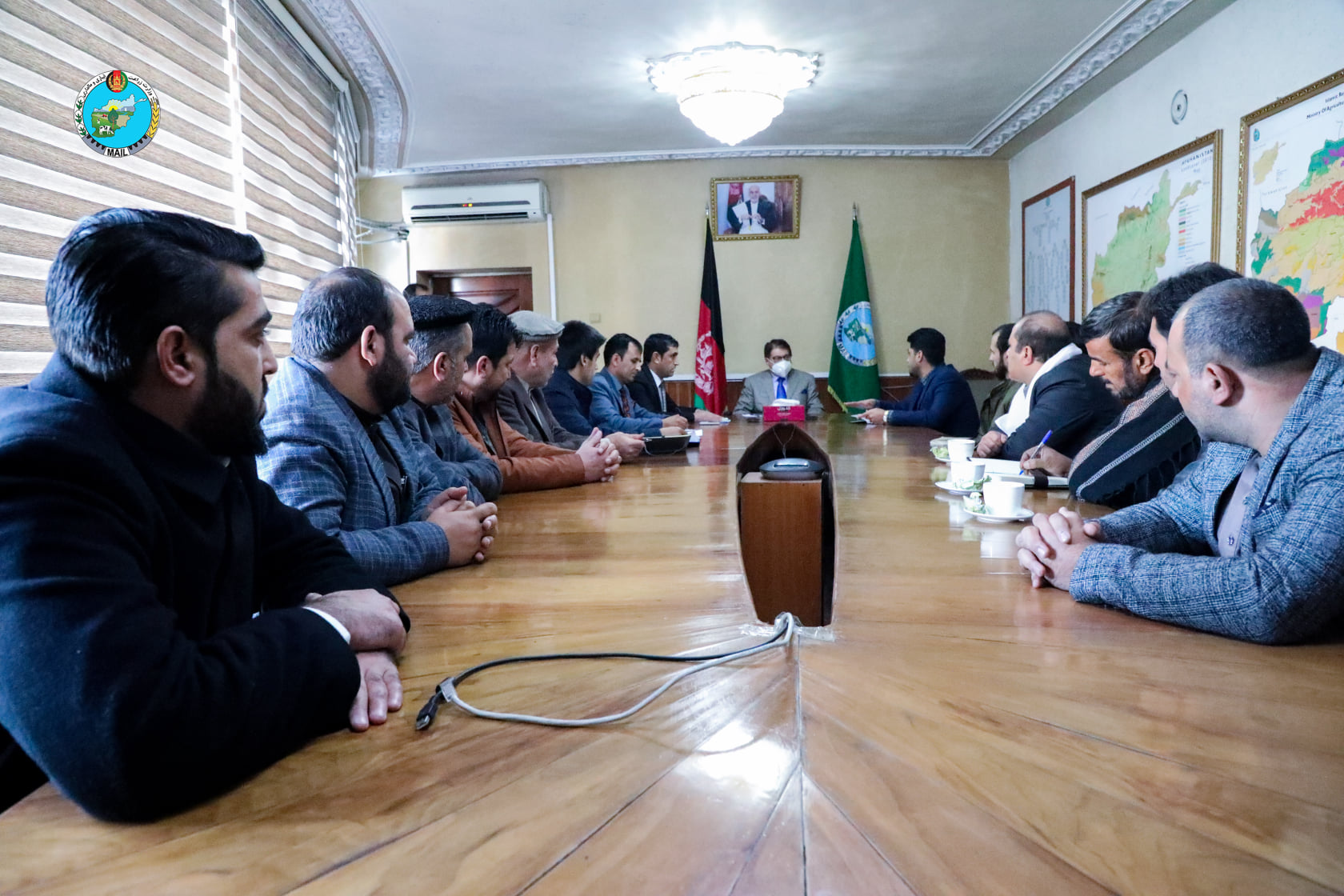 Dr. Anwarul Haq Ahady, minister of agriculture & Officials of National Union of Poultry Producers and processors of Afghanistan Discuss capacities and areas of strengthening the poultry sector