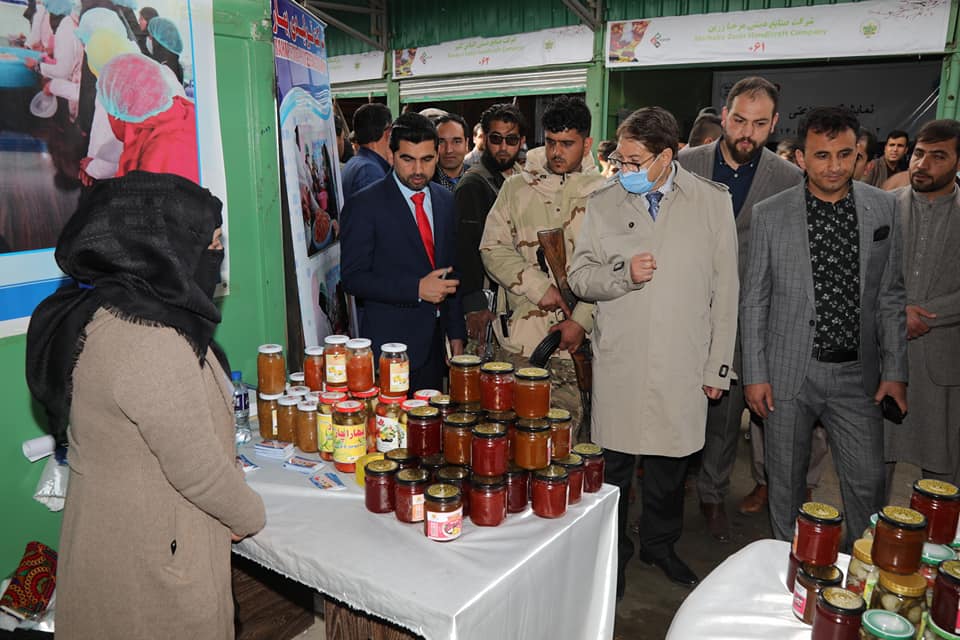 Dr. Anwar al-Haq Ahady,MAIL Minister Minister, visited the booths on second day of exhibition.