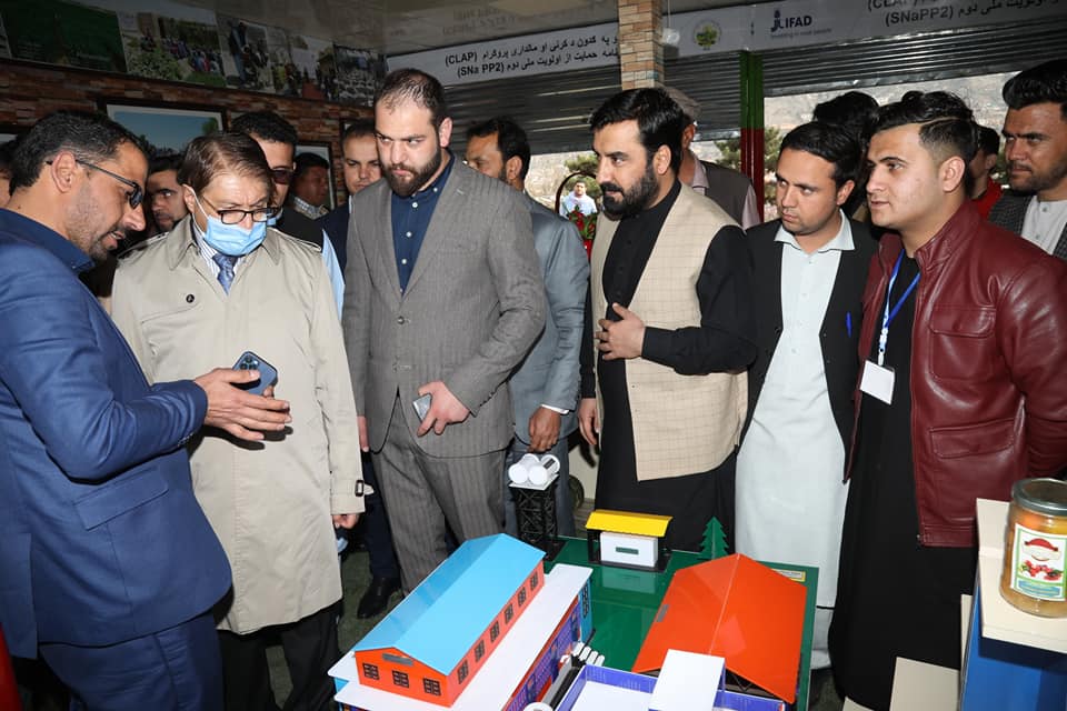 Dr. Anwar al-Haq Ahady,MAIL Minister Minister, visited the booths on second day of exhibition.