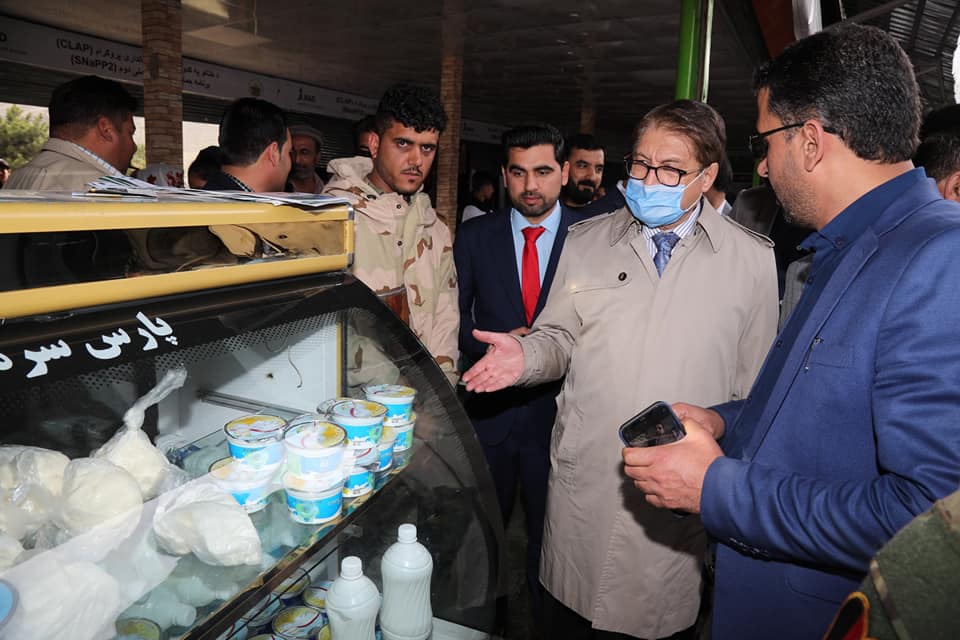 Dr. Anwar al-Haq Ahady,MAIL Minister Minister, visited the booths on second day of exhibition.