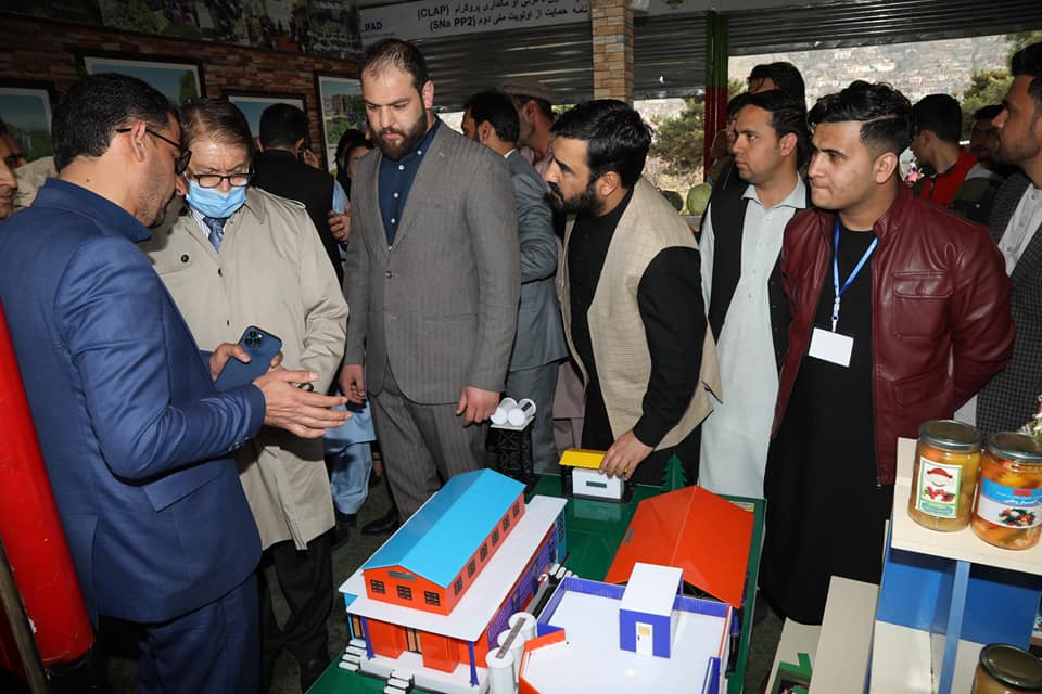 Dr. Anwar al-Haq Ahady,MAIL Minister Minister, visited the booths on second day of exhibition.