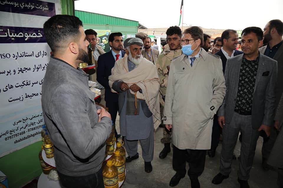 Dr. Anwar al-Haq Ahady,MAIL Minister Minister, visited the booths on second day of exhibition.