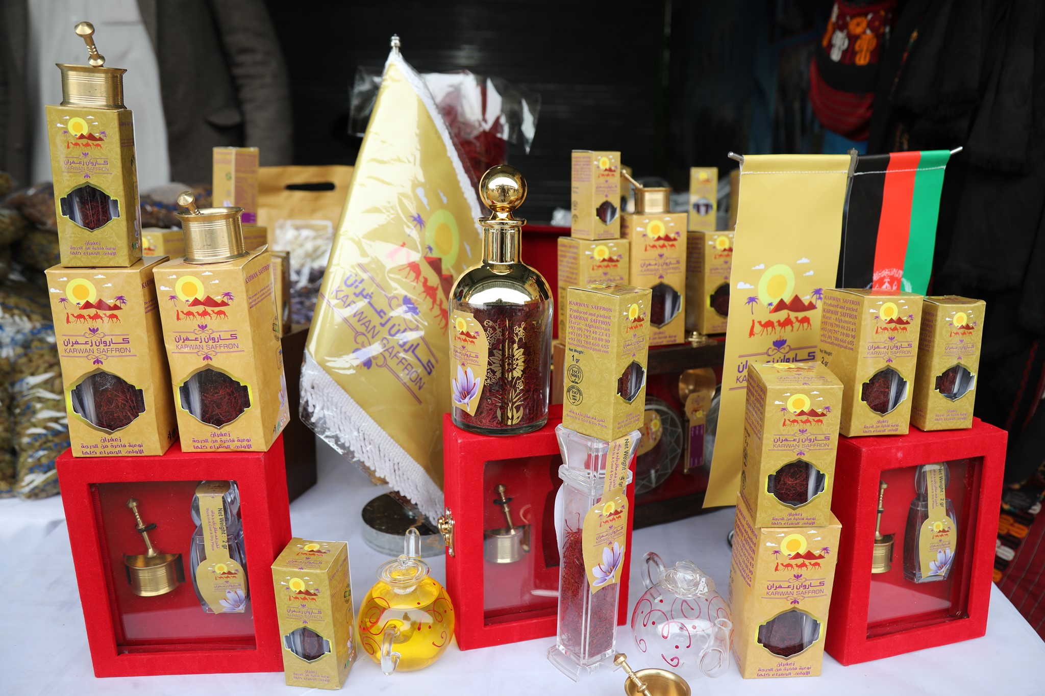 Saffron products, buy good quality saffron in 25th Saffron's agricultural products' exhibition. The exhibition is open to the public until the end of Thursday, fifth of Hamal.