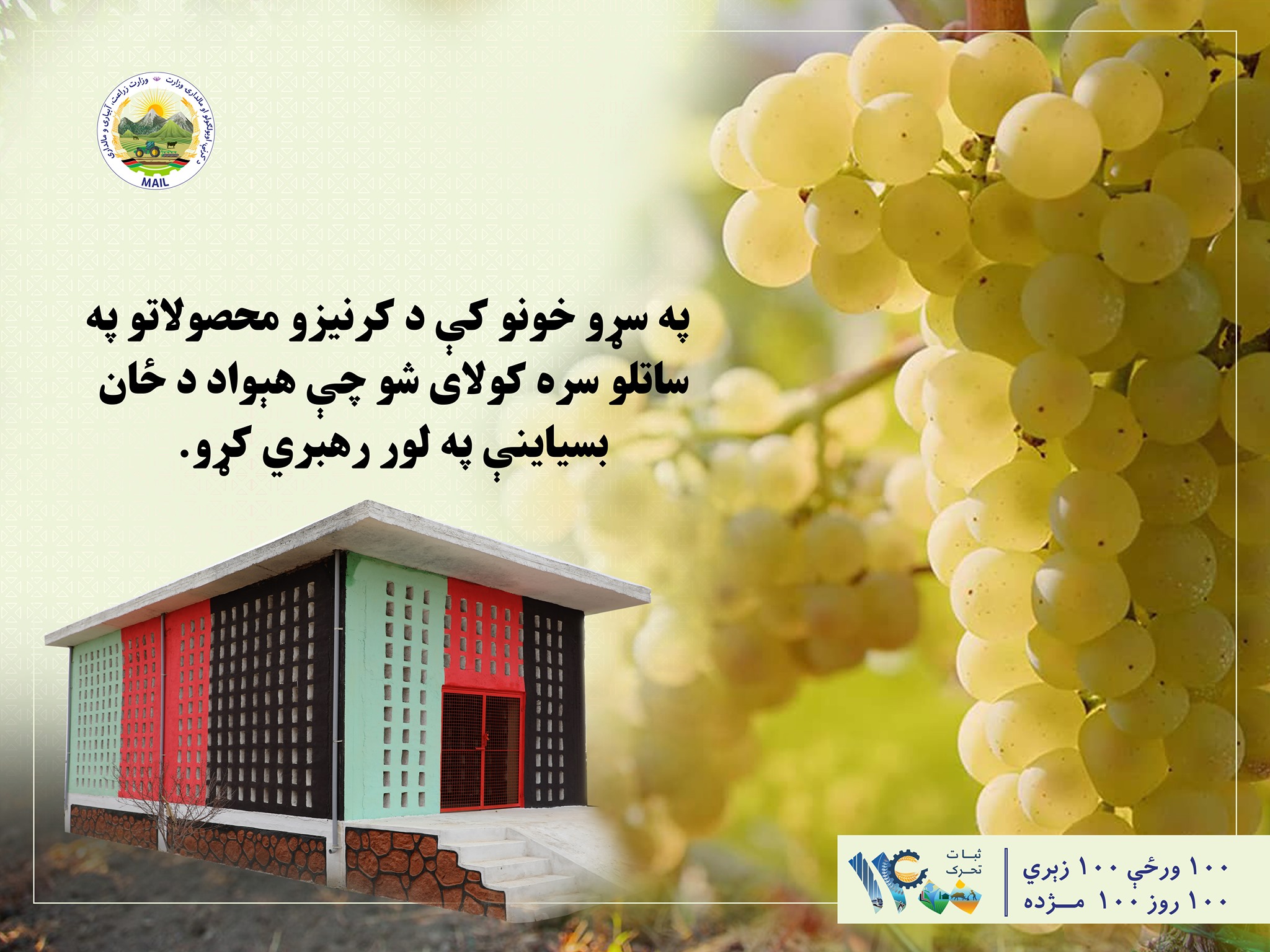په سړو خونو کې د کرنیزو محصولاتو په ساتلو سره کولای شو چې هېواد د ځان بسیاینې په لور رهبري کړو.