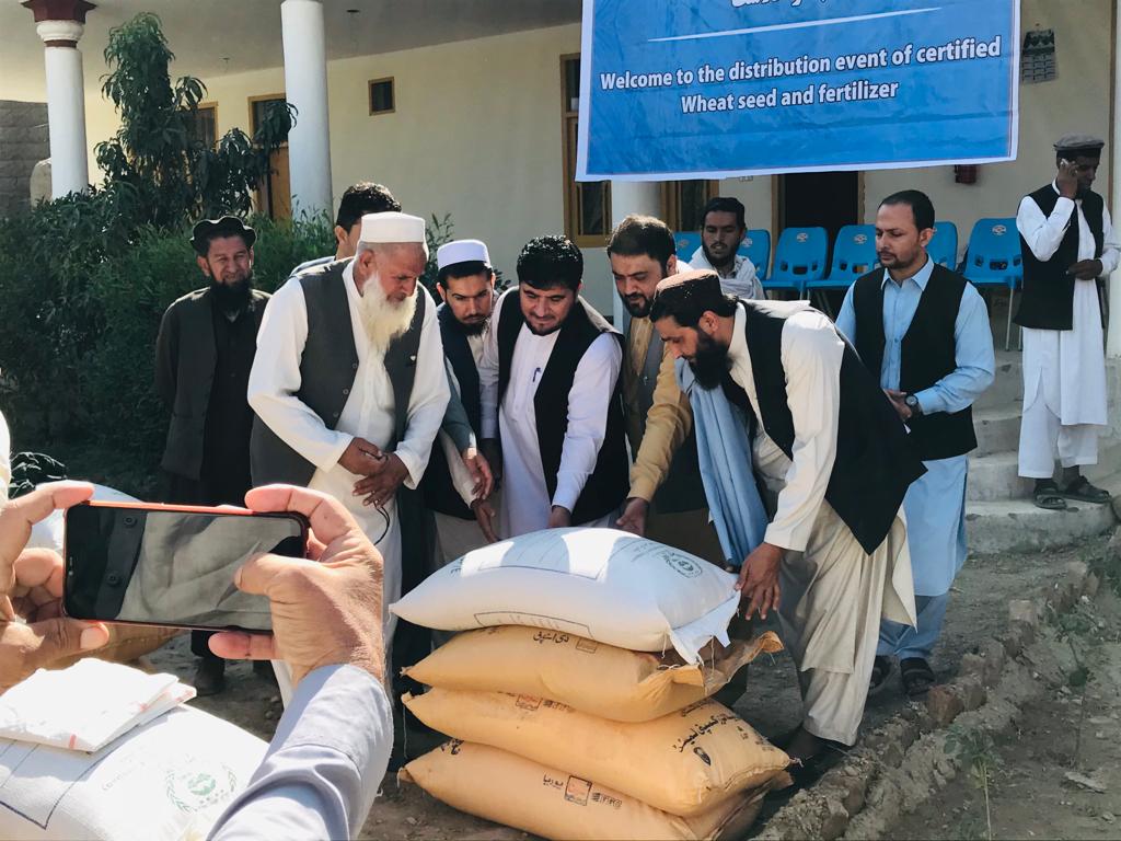 د ننګرهار په ۲۲ ولسوالیو کې په څه باندې ۲۷ زره بزګرانو د غنمو اصلاح شوي تخمونو او کیمیاوي سرو وېش لړۍ پیل شوی