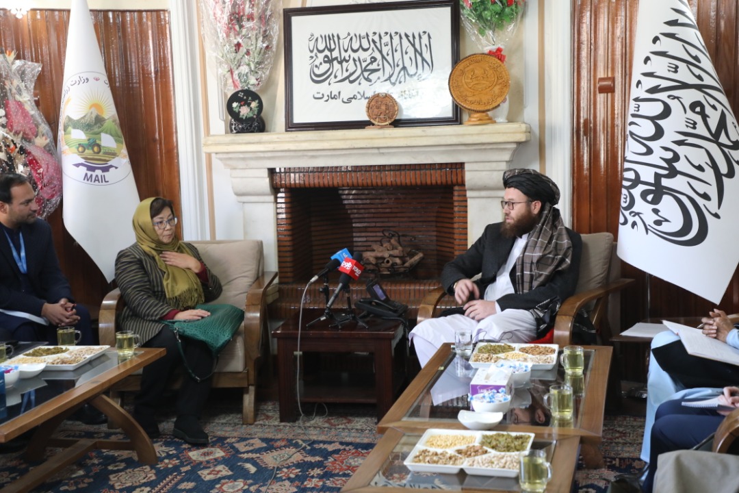 دیدار وزیر زراعت با رئیس ملل متحد در افغانستان