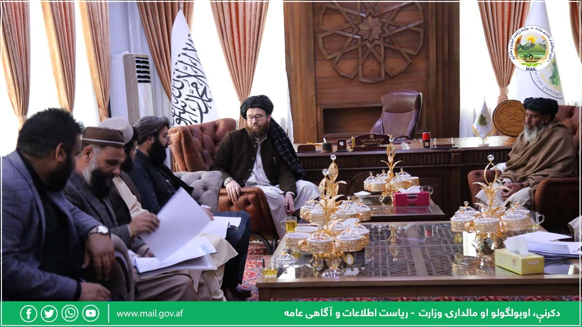 د کرنې وزیر د سوداګرۍ وزارت او احصایې ادارې چارواکو سره وکتل