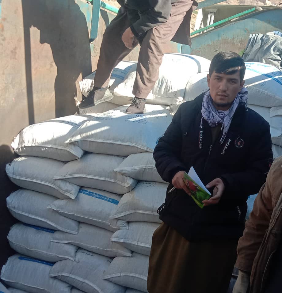 برای مالداران ولسوالی آبشار ولایت پنجشیر خوراکه حیوانی توزیع میشود