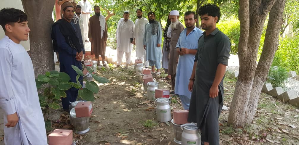 لغمان کې ۶۲ مالدارو کورنیو ته منرالي خښتې او د شېدو ساتلو لوښې ووېشل شول