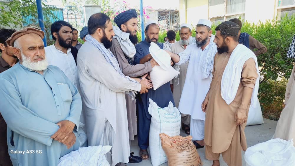 ننګرهار کې یوشمېر بزګرانو ته د جوارو د ننداریزو کروندو لپاره کرنیز توکي ووېشل شول