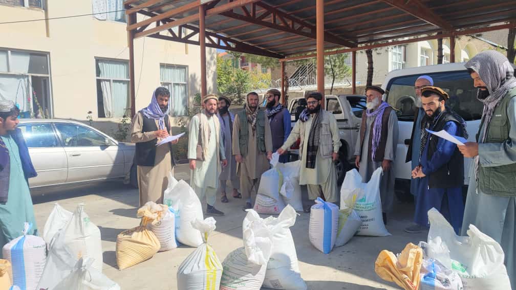 توزیع تخم اصلاحشده گندم و کودهای زراعتی به دهاقین پنجشیر