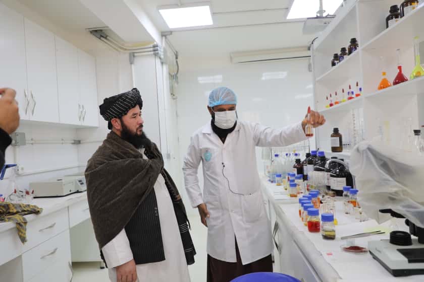 بازدید سخنگوی وزارت زراعت از لابراتوار کنترول کیفیت زعفران هرات