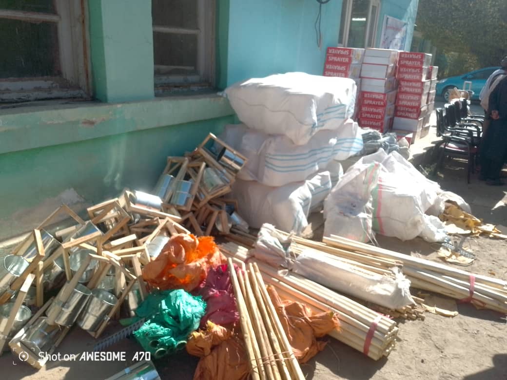 در ولایت غزنی برای ۸۴ دهقان نهال‌های گیاه «انجه» و وسایل زراعتی توزیع شد