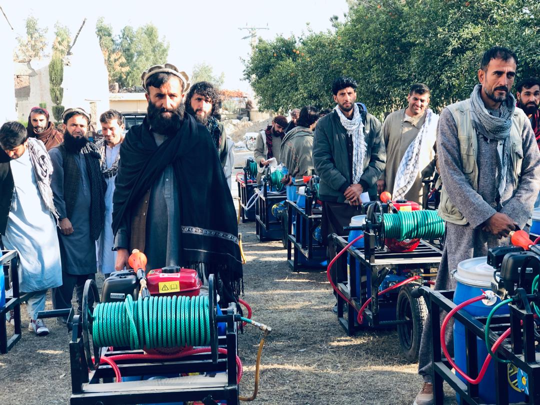 لغمان کې یوشمېر شنوخونو لرونکو ته د نباتي درملو شیندلو پمپونو مرسته ووېشل شوه