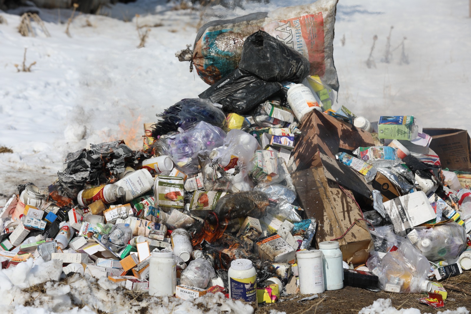 کابل ولایت کې د بې‌کیفیته او تاریخ‌تېرو حیواني درملو سوځول