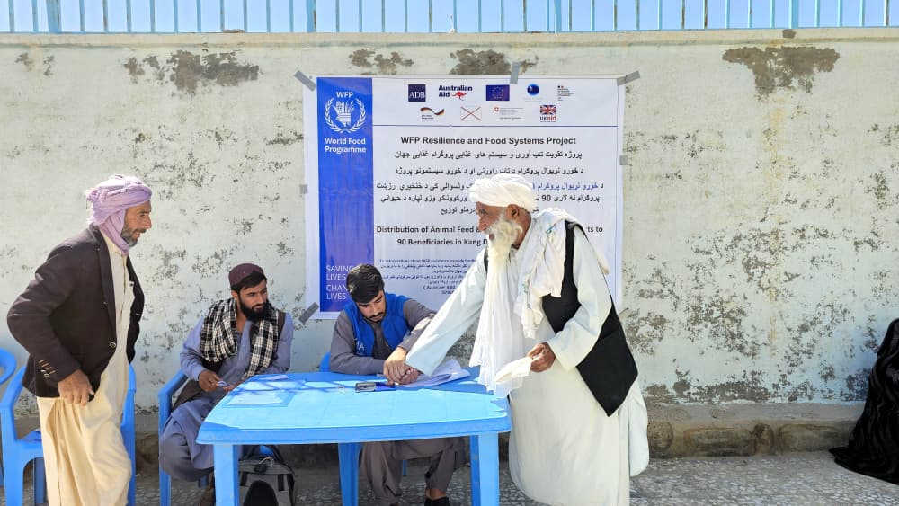 توزیع خوراکه حیوانی برای خانواده‌های نیازمند در نیمروز