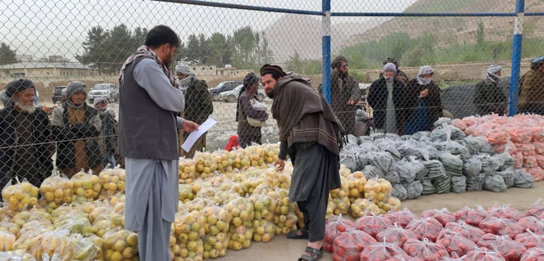 توزیع بسته‌های غذایی و میوه تازه برای ۳۰۰ خانواده در سمنگان